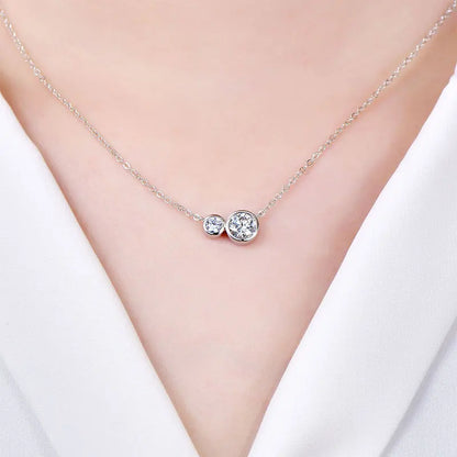 GRA Certified D VVS1 1.0CT Moissanite Diamond Round Pendant Necklace for Women Chain Fine Neck Jewelry Gifts Collares