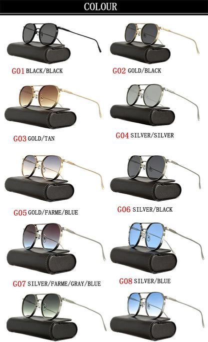Heavy Metal Sunglasses For Men Round Steampunk Sunglasses Women Trendy Luxe Punk Fashion Glasses Gafas De Sol Hombre Zonnebril