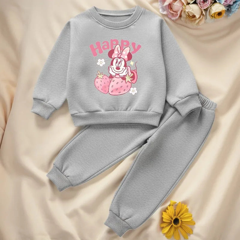 Spring Fall New Style Girls Sweatsuit Tracksuit Kids Casual O Neck Hoodies and Long Pant 2pcs Sets Child Sport Clothing Set