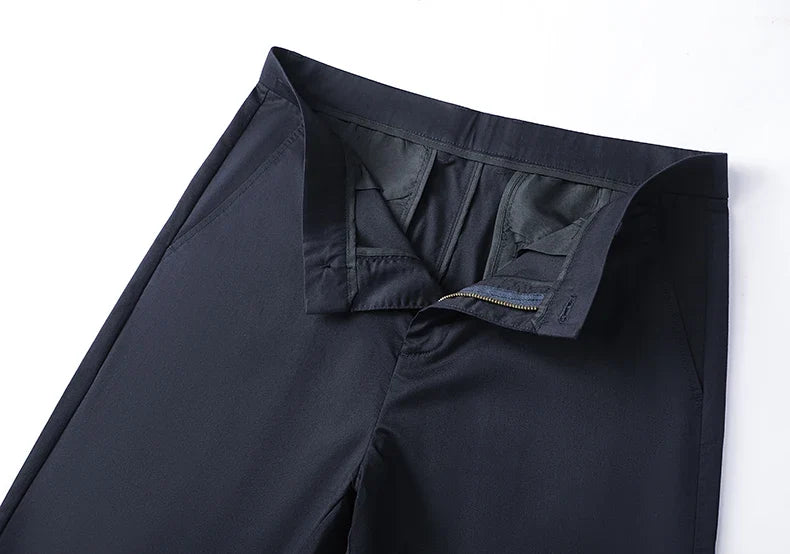 Mulberry Silk Pants Men's Summer Thin Breathable Business Casual Loose Trousers Straight Non-iron Solid Color Plus Size 3colors