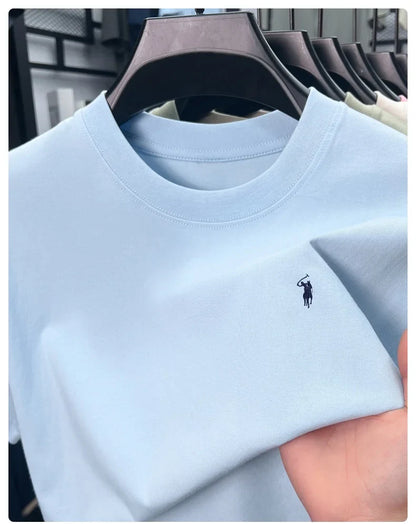 100% cotton high-end short sleeve T-shirt summer designer brand pony embroidery round neck top fashion casual golf men's wear
