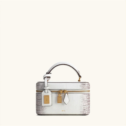 Women Shoulder Bag Crossbody Handbag Croc Embossed Small Square Box Purse French Vintage Messenger Bags Exquisite Ladies