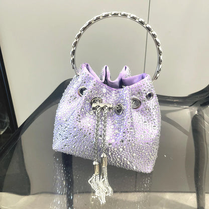 Handle Rhinestones Evening clutch Bag Purses and handbag luxury Designer shoulder bag Shiny Crystal Clutch purse bucket bag