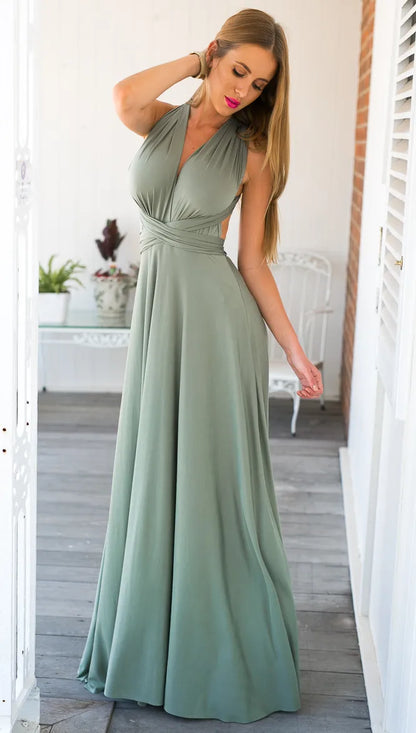 Sexy Women Multiway Wrap Convertible Boho Maxi Club Red Bandage Long Dress Party Bridesmaid Infinity Robe Longue Femme