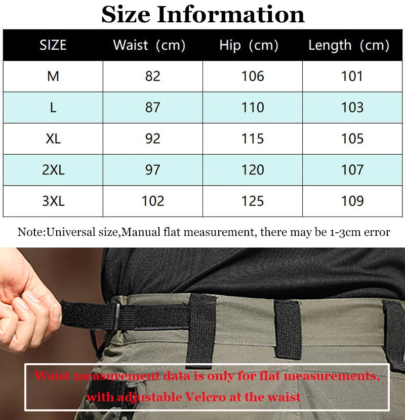 Outdoor Waterproof Work Pants Men Field Combat Tactical Trousers Spring Autumn Wear-Resistant Multi-pocket Training Cargo Pants