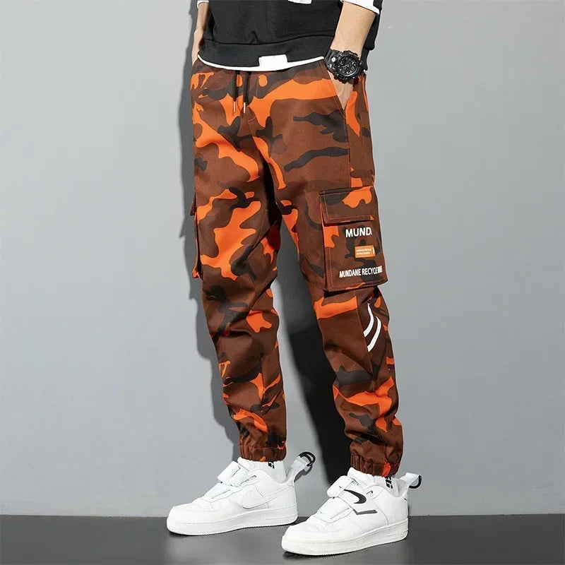 New Korean Fashion Style Casual Pants Men Cotton Cargo Trousers Male Plus Size Camouflage Streetwear Y2K Harem Jogger Camo Trend