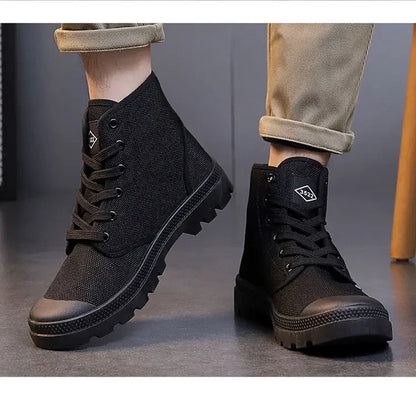 Canvas Ankle Retro Male Shoes Short Barrel Booties High Quality Men's Boots Designer Fashion Cheap Comfortable New Non Slip Y2k