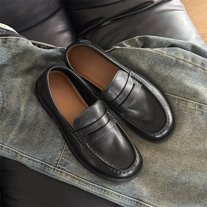 Handmade Mens Leather Loafers Non Slip Slip on Walking Flats Breathable Outdoor Casual Shoes for Man Work Office Driving Shoes