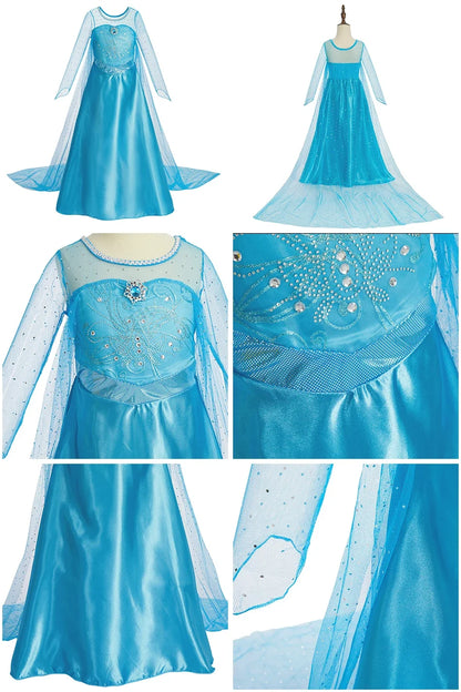 Children Princess Clothing Kids Elsa Anna Cinderella Rapunzel Party Cosplay Dresses Little Girls Christmas Halloween Dress Up