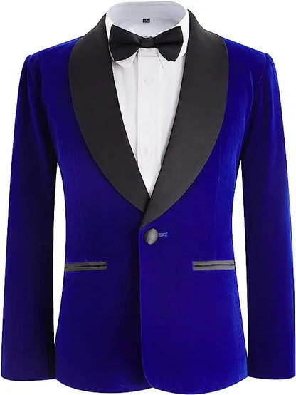 Flower Boys Velvet Jacket Pants Bowtie 3PCS Photograph Suit Kids 1Year Birthday Dress Children Wedding Performance Evening Set