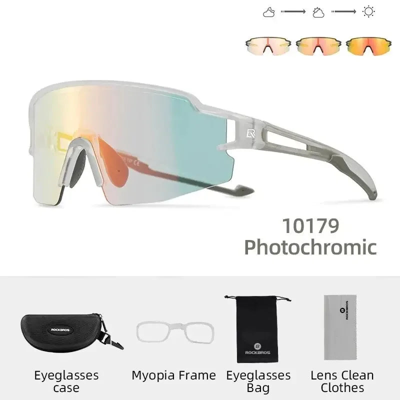 Cycling Glasses Photochromic Glasses Bicycle Glasses Eyewear Goggles Windproof Bicycle Outdoor Sports Sunglasses