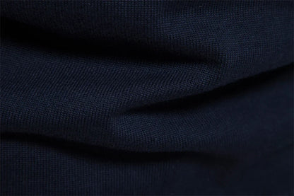 Men's Cotton Mock Neck Stand Collar Sweaters Quarter Zipper Pullover Autumn Winter Warm Social Casual Sweater for Men