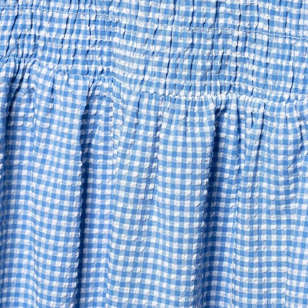 Dress for Women Fashion Summer New Plaid Fold Sleeveless O-neck Midi Vest Dresses French Chic Female Evening Clothing