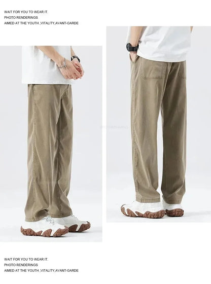 Ultra Thin Baggy Jeans Men's Summer New in Lyocell Soft Breathable Straight Trousers Elastic Waist Casual Blue Gray Wide Pants