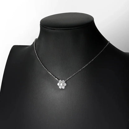 Real D Color Flower Full Moissanite Jewelry Sets for Women 925 Sterling Silver Diamond Pendant Necklace Stud Earrings Jewelry