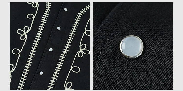 Non Stock Bolero Men's Rockabilly Jacket in Black Vintage-Inspired Western Embroidery Outerwear
