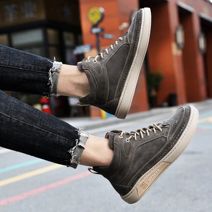 New Arrival Genuine Leather Men Ankle Boots  Design Warm Plush Fur Winter Sneakers Snow Casual Leather Shoes Outdoor Basic Boots