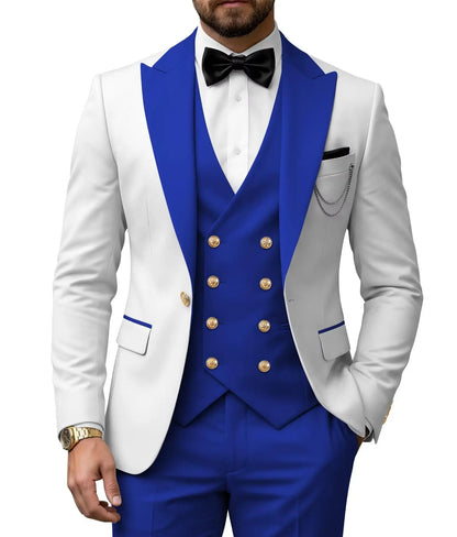 Men's 3 Piece Tuxedo Slim Fit for Men Tuxedo Suit Double Breasted  for Wedding Groom Business Tuxedos