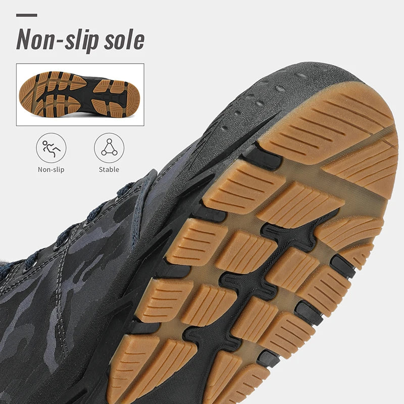 Men Winter Snow Boots Super Warm Men Hiking Boots Waterproof Men's Boots Outdoor Sneakers Non-slip Rubber Men's Work Ankle Boots