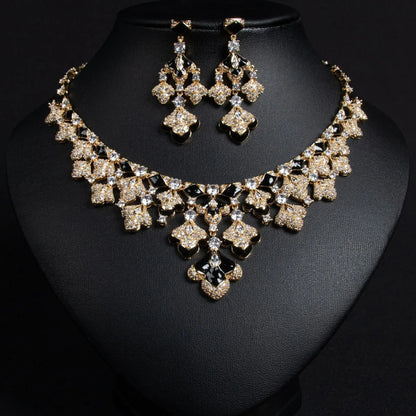 Pop Hot Stereo Jewelry Oil Painting Necklace Earrings Premium Multi-Color 2-Piece Wedding Travel Women's Holiday Gift M-1000