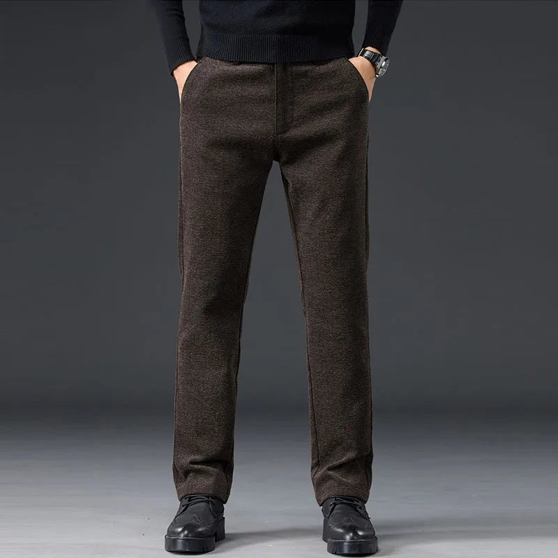 Men's Slim Fit Chenille Long Pants Advanced Business Casual Trousers Trend Autumn Comfortable Daily Wear Male Clothing