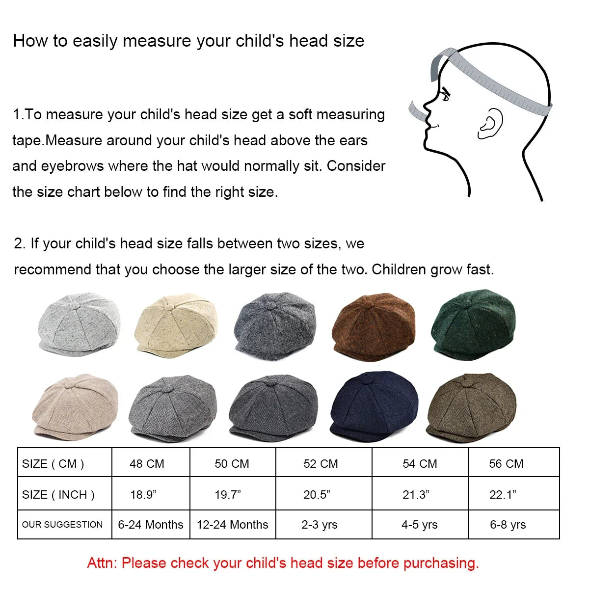 Kids Newsboy Caps Small Size Boy Woolen Tweed Flat Cap Herringbone Girl Infant Toddler Youth Beret Hat for Child