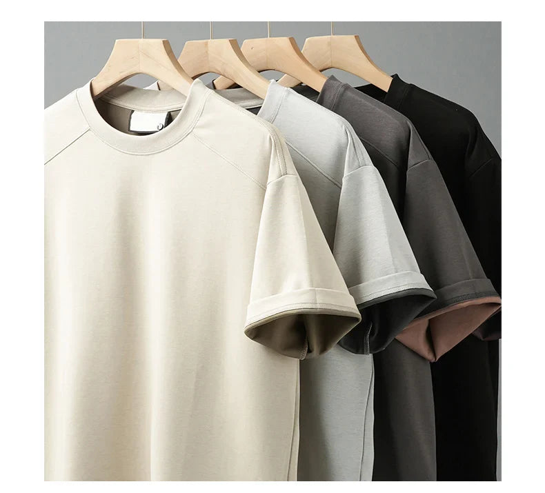 Modal Fabric T Shirts for Men 2025 Summer New Coolness Quick-Drying Shorts-Sleeve Tops Oversized Men's Clothing