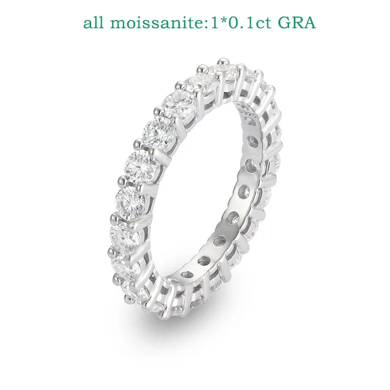 3mm Certified Moissanite Rings for Women Full Diamond Sparkling Bride Jewelry Wholesale 100% 925 Sterling Silver 9 Color
