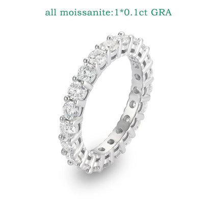 3mm Certified Moissanite Rings for Women Full Diamond Sparkling Bride Jewelry Wholesale 100% 925 Sterling Silver 9 Color