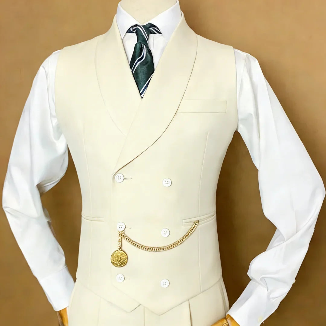 Men Vest Black With Lapel Solid Double Breasted Waistcoat For Wedding Business Party Work Office Casual Daily Men Suit Vest