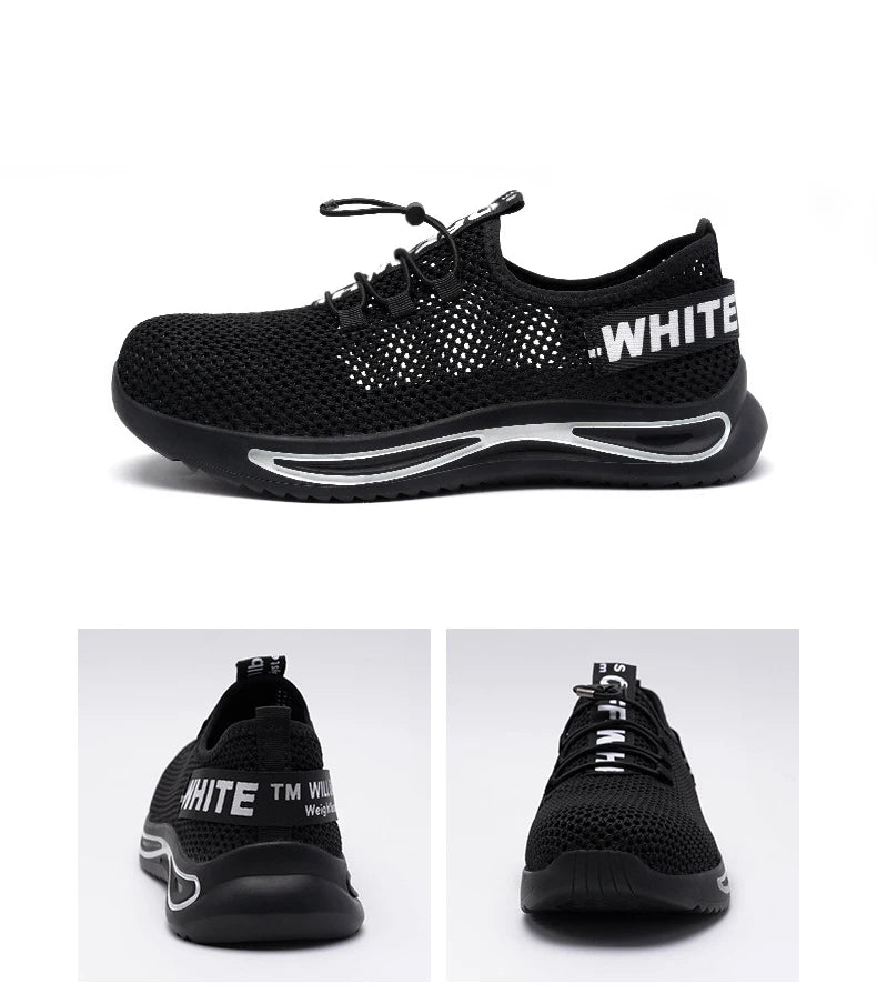 Breathable safety shoes summer man anti puncture safety work sneakers with iron toe male safety shoes men lightweight work shoes