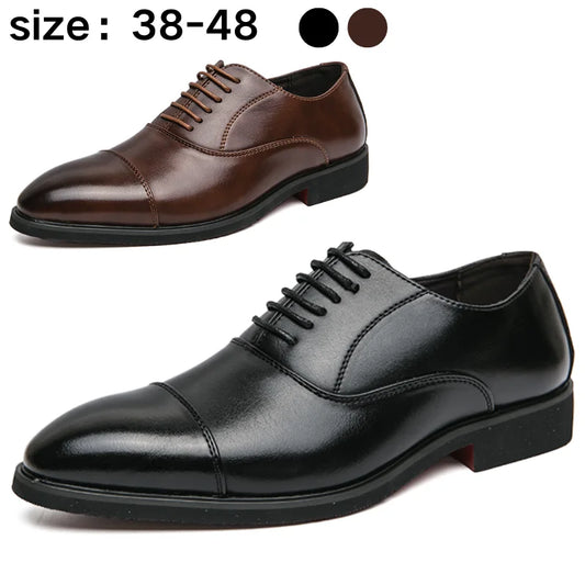 Mens Formal Oxford Shoes Business Leather Dress Shoes for Wedding Size 47 48