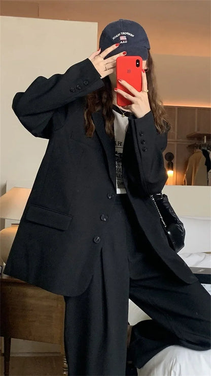 2025 New Spring Summer Elegant Office Lady Coat Loose Solid Thin Long Sleeved Women Blazer All-Match Casual Jacket