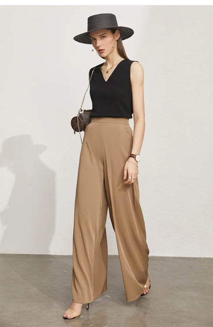 Minimalism Vests for Women 2023 Summer New Simple Versatile Hyperbola V-neck Slim Underlay Top Crop Tops Tank Top 12342277