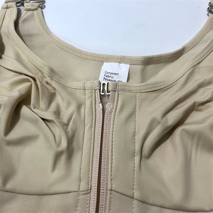 Fajas Body Shaper Tummy Control Butt Lifter Shapewear Bodysuit Zipper Design Crotch Postpartum Waist Trainer Slimming Girdles
