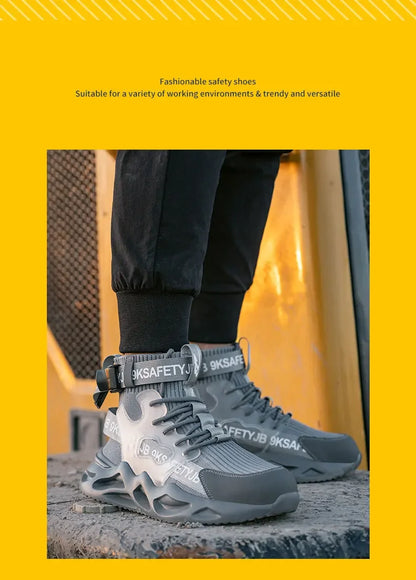 steel toe safety boots for men protective shoes industrial safety shoe woman light work shoes anti-puncture work safety sneakers