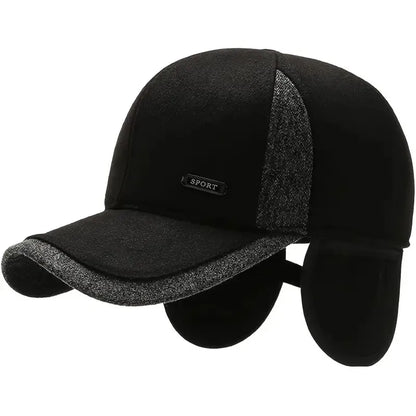 Auturnn Thick Warm Men Winter Baseball Cap With Ear Flaps, Ideal choice for Gifts