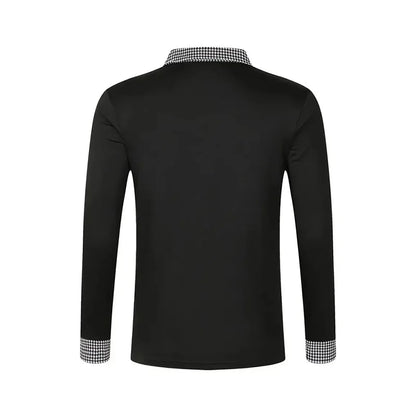 Spring and Autumn Men's Long Sleeve Polo Shirt Classic Business Office T-shirt Male Street Casual Fashion Solid Color Top