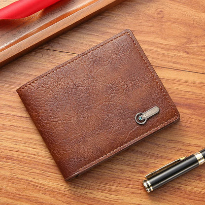 Homme court bifold en faux cuir masculina billetera porte-cartes d'identité porte-monnaie pochette couleur unie hombre business mince