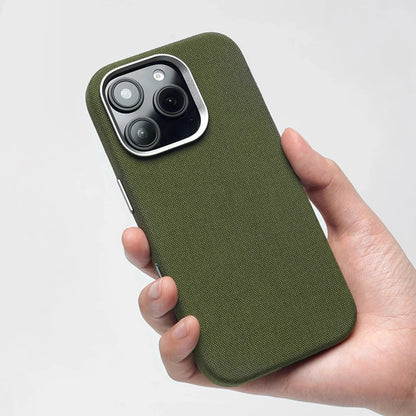 For MagSafe Nylon Canvas Phone Case For iPhone 13 14 15 16 Pro Max Plus Luxury Weave Texture Military Shockproof Magnetic Cover