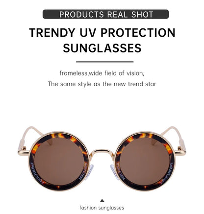 Round Steampunk Sunglass Men Vintage Punk Sunglasses Women Trendy Retro Fashion Glasses Gafas De Sol Hombre Lunette Soleil Femme
