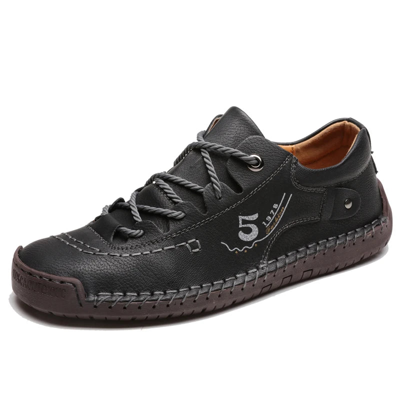 New Large-Sized 100% Cowhide Men's Boots Fashionable Casual Thick-Soled Breathable Men's Leather Shoes Outdoor Sports Chelsea