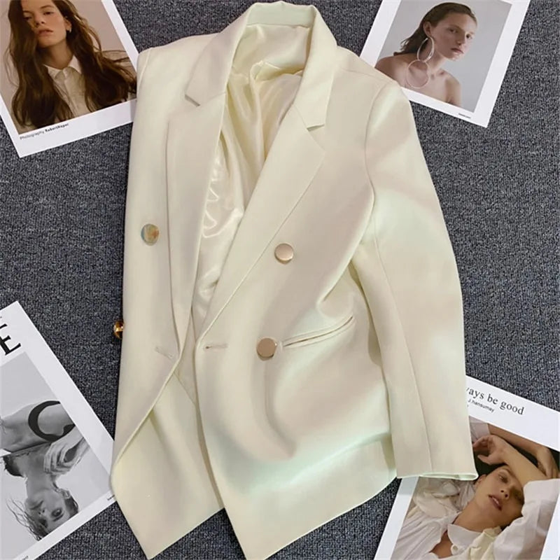 Casual Plaid Women's Suit Jacket Spring Autumn New Style Large Size Street Style Top Quality Polyester Commute Style Fashionable