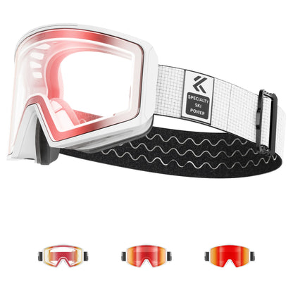 Photochromic Ski Goggles Magnetic Anti-Fog Lenses UV400 Protection Men Women Ski Goggles Snow Sunglasses Sports Eyewear