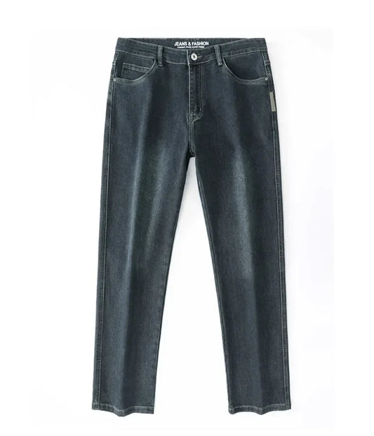 2025 New Autumn and Winter Men's Jeans Loose Comfortable Straight Business Casual Versatile Wide-leg Business Trousers