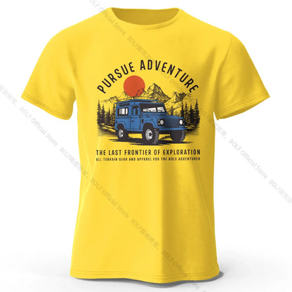 Wilderness Explorer Vintage Medal Printed Unisex Men Women T-Shirt Tees Tops 100% Cotton Topographic Graphic Bushcraft Wear