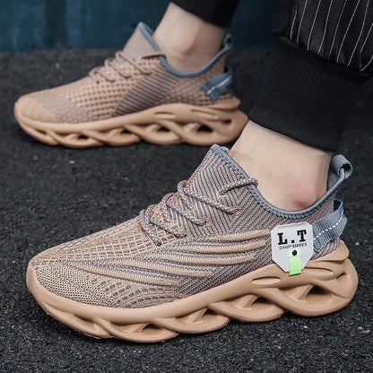 Men Sports Running Black Jogging Shoes Casual Sneakers Outdoor Breathable Mesh Women Light Shock-absorption Sneakers Man