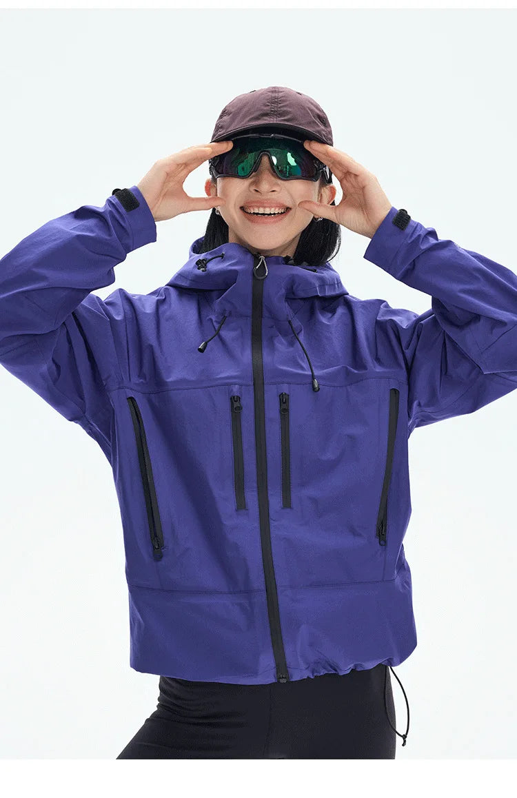 DuPont TripleGuard HardShell Sealed Outdoor Waterproof Jacket - Premium Multi-Pocket Heavy-Duty Mountain Utility Workwear Unisex