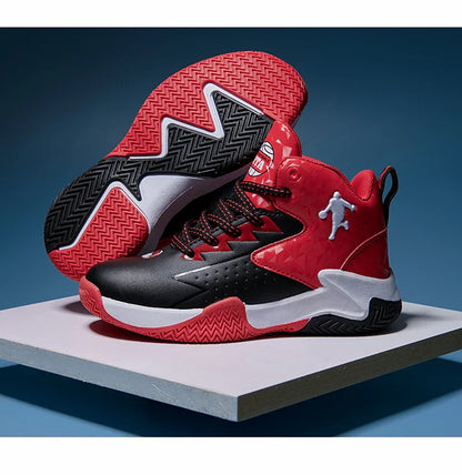 Fashion Brand Basketball Shoes Boy Kid Trainers Non-slip Children's Sports Shoes Outdoor Leather Basketball Sneakers Kids Girls