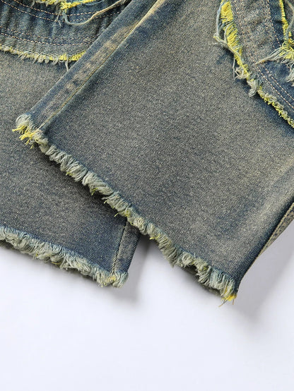 2025 New Men Ripped Stacked Jeans Distressed Slim Fit Skinny Straight Leg Jeans Fashion Hip Hop Denim Pants Casual Streetwear